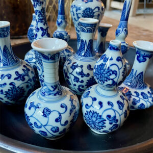 blauw witte vaasjes