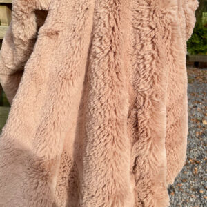 Nude faux fur plaid