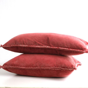 stonewashed fluwelen kussen scarlet rood 50x50CM