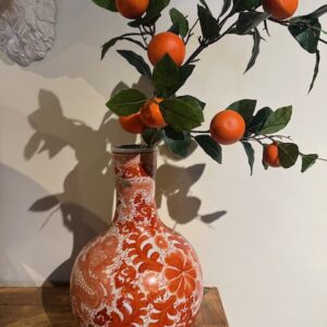 Chinese vaas rood/wit L
