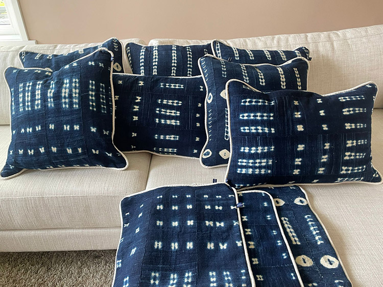 Indigo kussen 40 X 40 cm