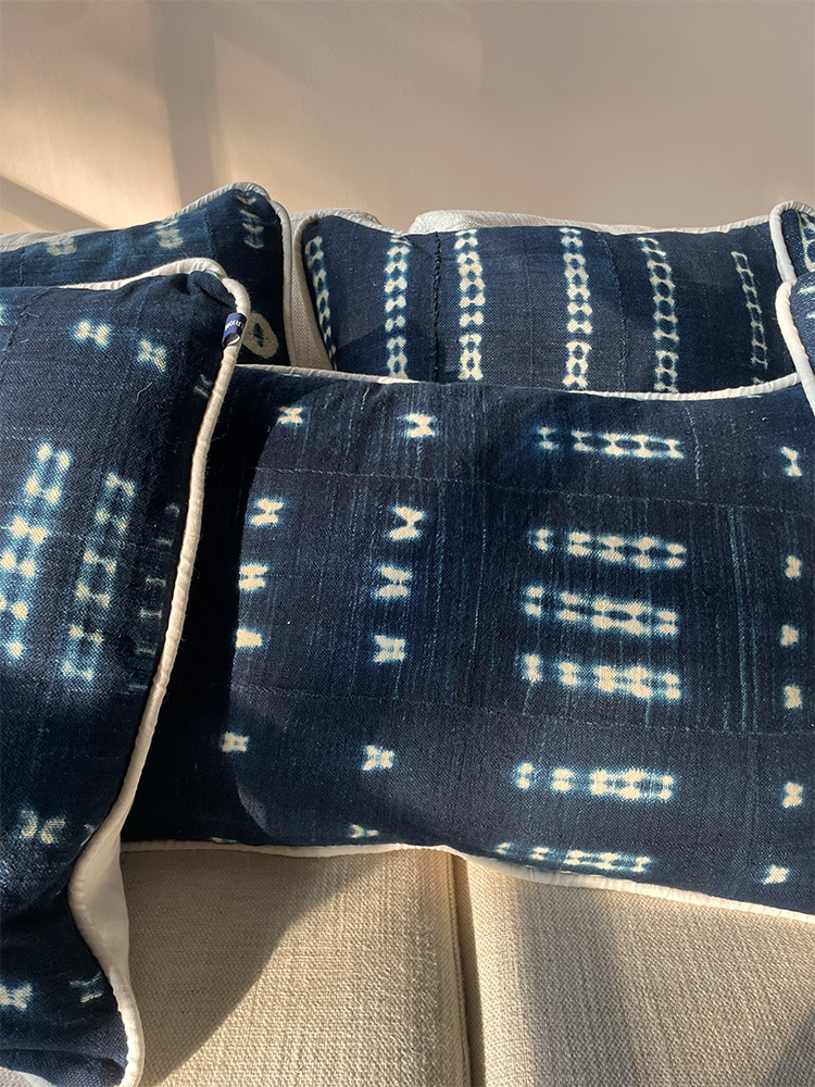Indigo kussen 40 X 40 cm - Afbeelding 2