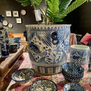 Chinese pot blauw/wit XL