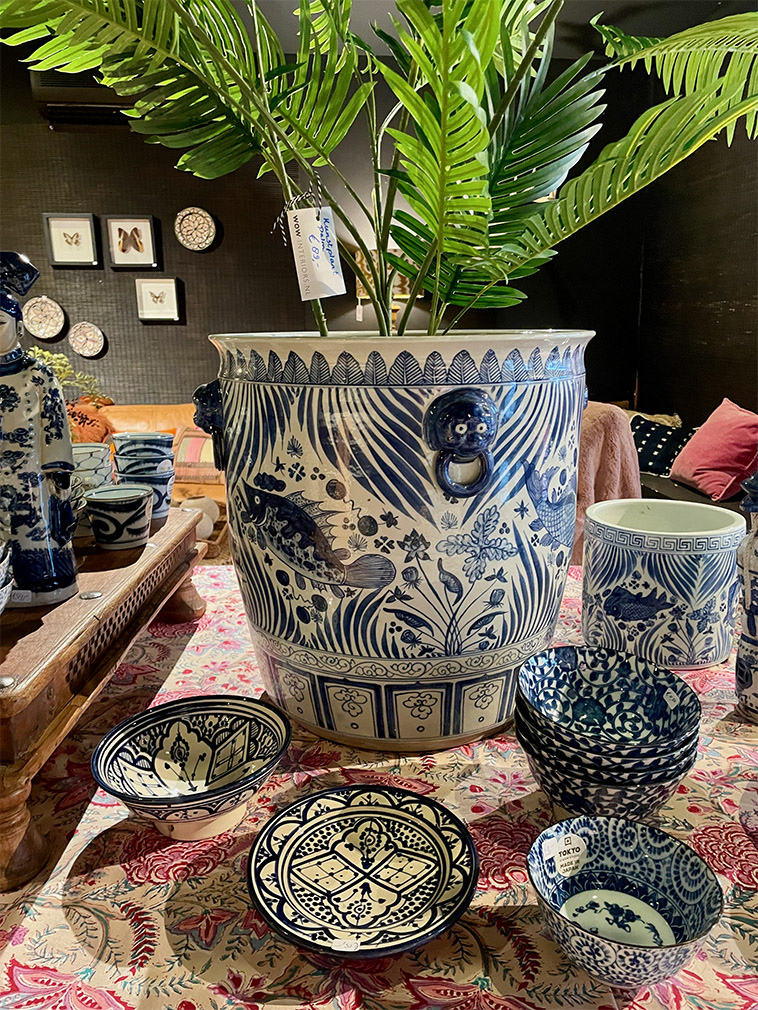 Chinese pot blauw/wit XL