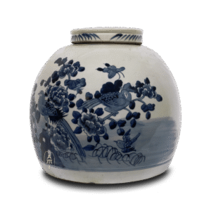 Blauw witte chinese pot bird XL