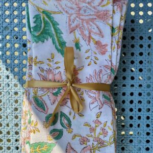 stoffen servetten in block print set van 6