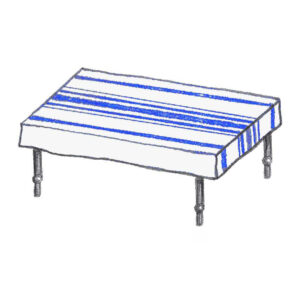 tafelkleed Lou L wit/blauwe streep, 3.50M X 1.40M
