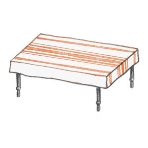 tafelkleed Lou L wit/roestbruin streep, 3.50M X 1.40M