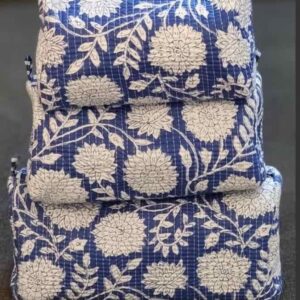 make up tasje L in blauwe print