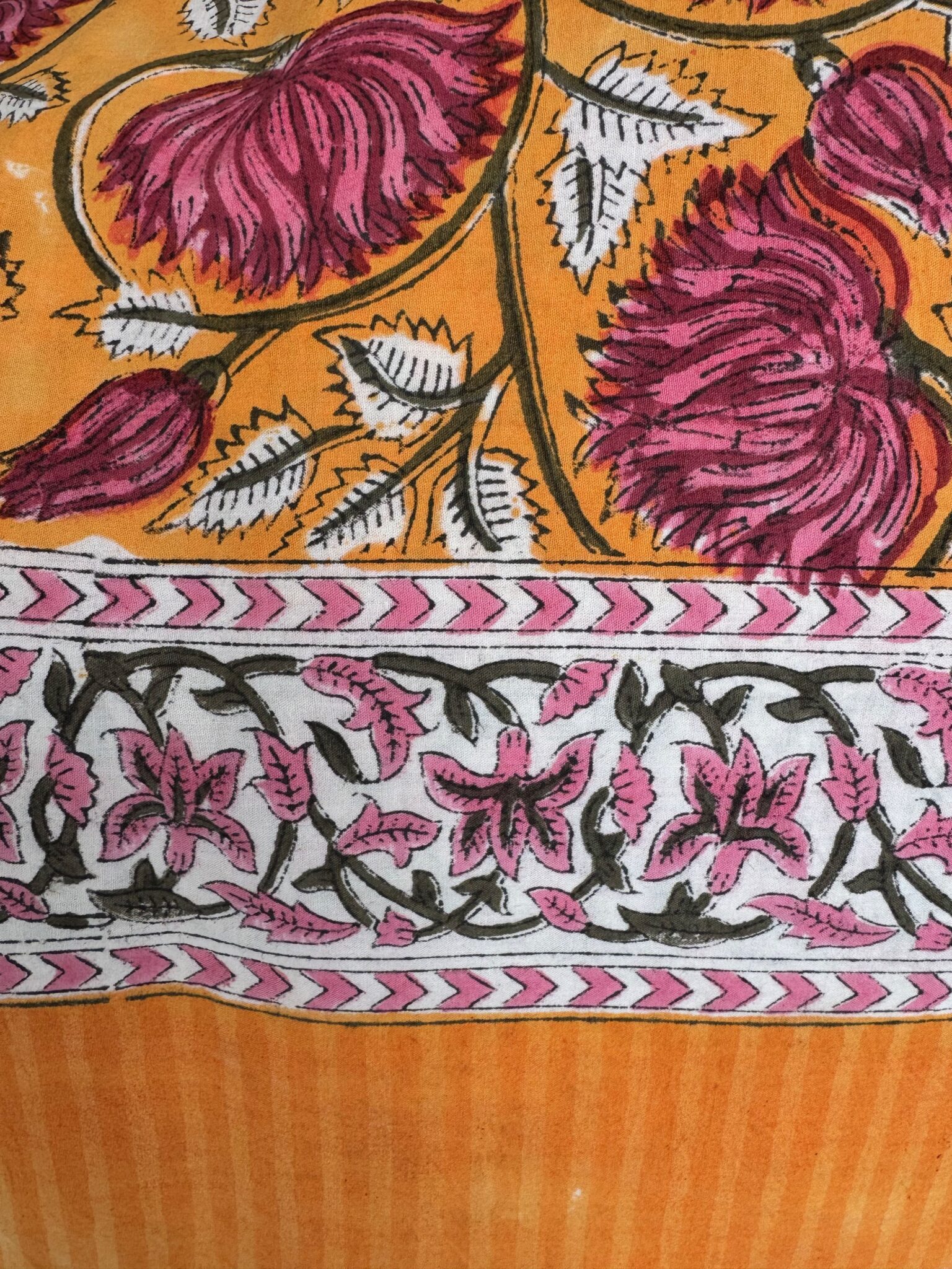 tafelkleed blockprint oranje/roze 3.00x1.80m - Afbeelding 2