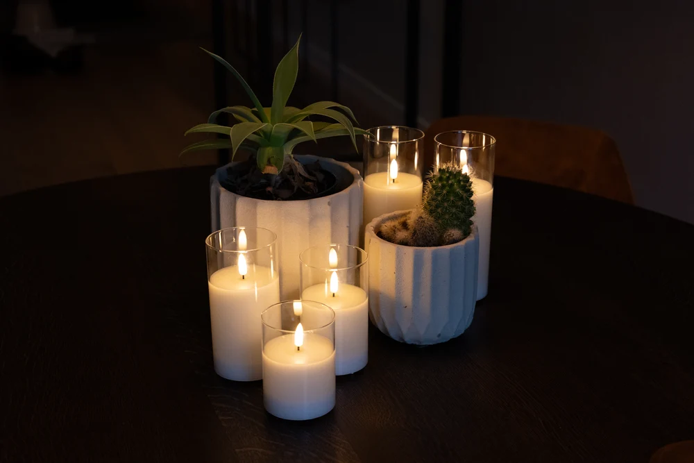 oplaadbare LED kaarsen transparant glas - Afbeelding 3