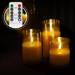 oplaadbare LED kaarsen goud glas
