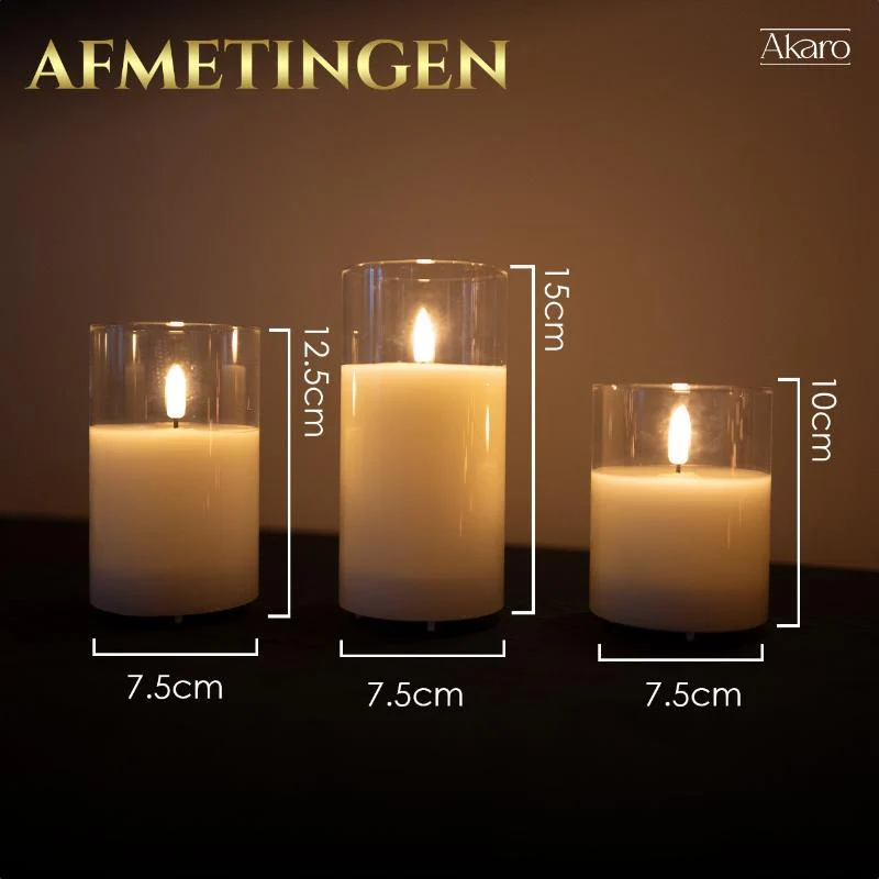 oplaadbare LED kaarsen transparant glas - Afbeelding 2